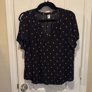 Black Patterned Women's Top